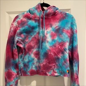 Aviator Nation cropped tie dye hoodie, size XS
